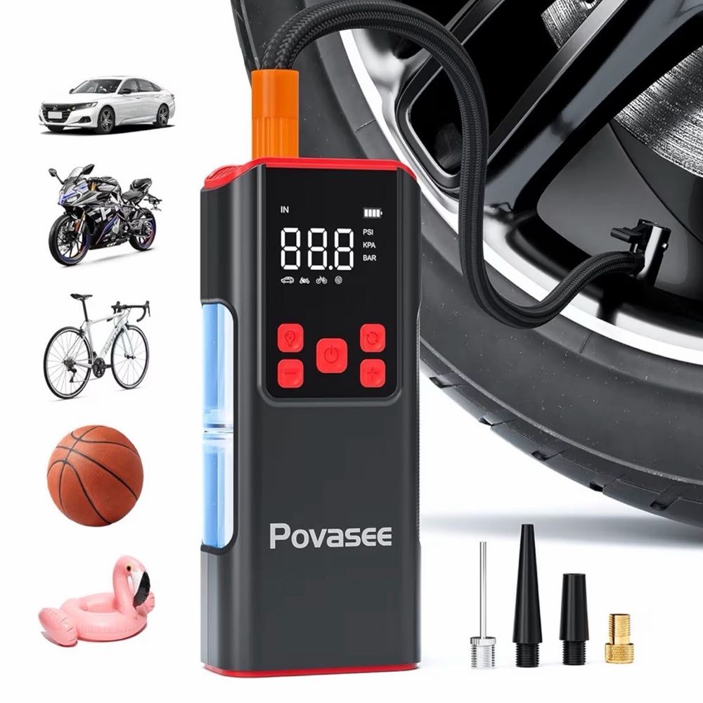 Portable Rechargeable Electric Digital Display Fast Inflate Air Compressor Pump - Picture 4 of 14